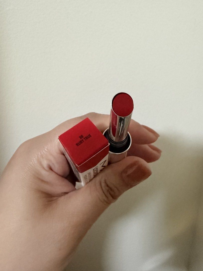 MAC Locked Kiss 24HR Lipstick RUBY TRUE (Category: Makeup) located in Pasig City. Submitted by jona_pi (Listing ID 1457826511, Image 2). Description: - MAC Locked Kiss 24HR Lipstick - Long-lasting formula - Red and white packaging - Net weight: 1.8g (.06 oz) - Ideal for a bold, statement look - Manufacturing Date 02/2024.