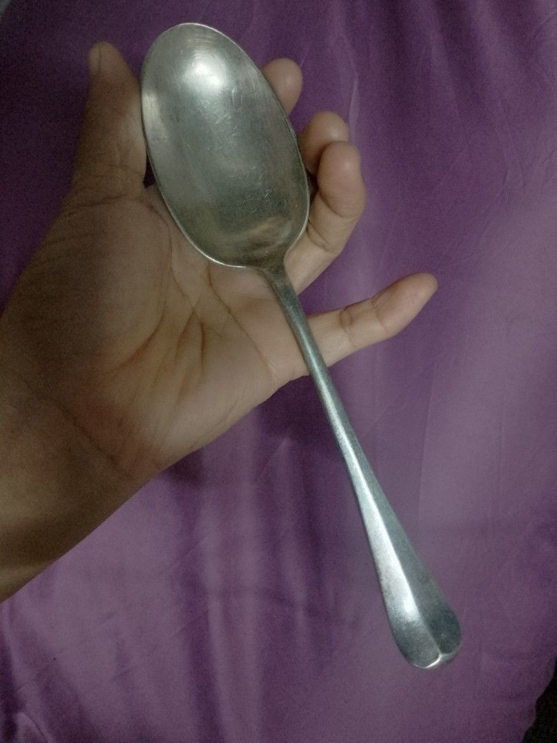 MAPPIN & WEBB PRINCESS PLATE (Category: Dinnerware & Cutlery) located in Cardona. Submitted by nick_and_maria (Listing ID 1457869934, Image 2). Description: - Vintage silver serving spoon - Approximately 8 inches in length - Shows minor scratches from normal use - Handle features decorative markings - Ideal for collectors or display purposes - Sold in 'as is' condition.