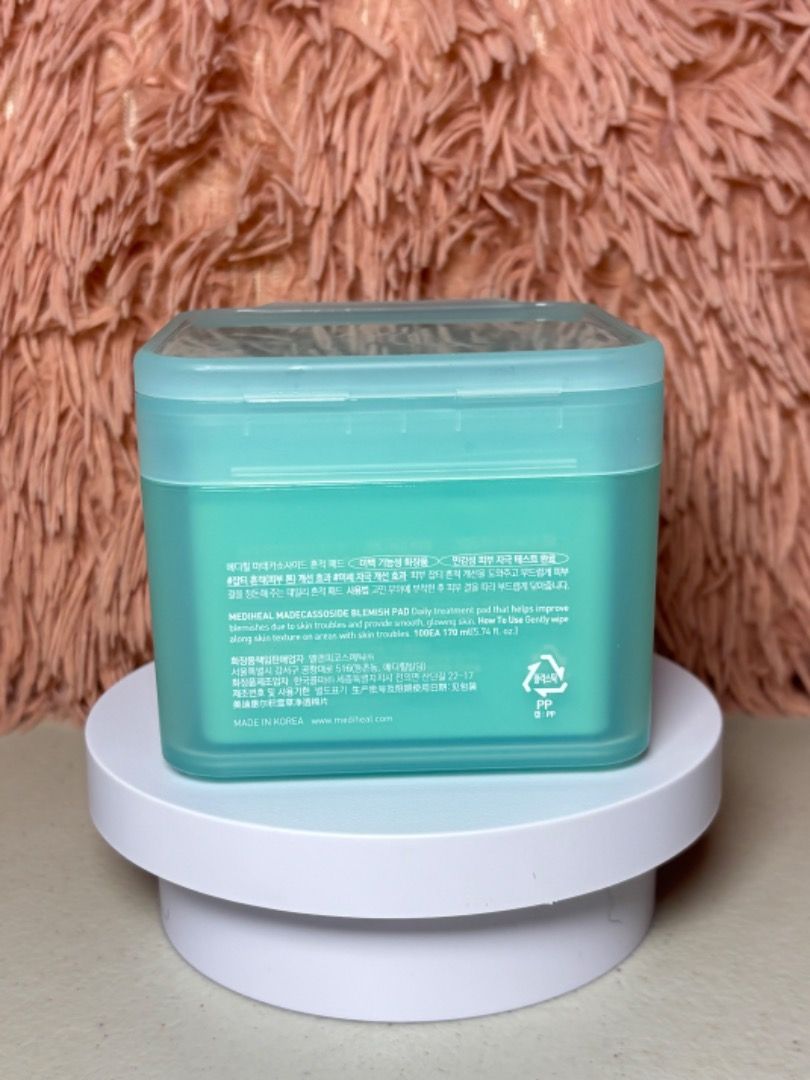 Mediheal Madecassoside Blemish Toner Pad (Category: Face Care) located in Balanga. Submitted by chaiee.btn (Listing ID 1457800084, Image 3). Description: RFS did not work on my skin type *has about 30-40 pads left *no more plastic tongs Please check photos for actual condition. “As is basis”: Buyer accepts all declared, visible and/or unnoticed faults, damage, and/or missing parts, if any, the moment he/she pays. ‣ decluttering sale, all must go!