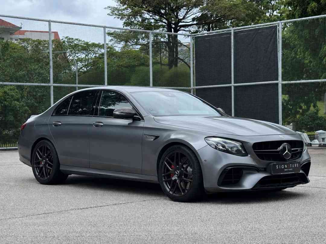 Mercedes-Benz AMG E-Class Saloon E63 S AMG 4MATIC + (A) (Category: Used Cars) located in Singapore. Submitted by signaturemotors (Listing ID 1457744824, Image 2). Description: Showroom: 237 ALEXANDRA ROAD 237 Alexandra Road #02-04 Singapore 159929 Cheapest E63 S Edition 1 specs in the market! Top of the line 603bhp monster for the discerning few. Aggressive yet subtle, powerful yet comfortable! Original matt grey exterior paint with edition 1 Alc