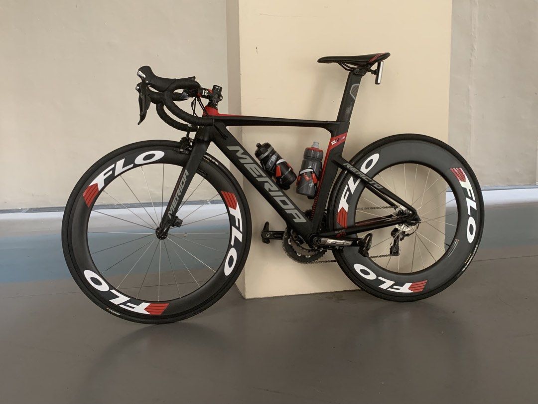 Merida Reacto 400 2016 (Category: Bicycles) located in Singapore. Submitted by evictuss (Listing ID 1457727752, Image 3). Description: Merida Reacto 400 2016 (Size Xs, 46. For reference im 170) Shimano 105 FSA Crank Oval chainring Ultegra Pedals Flo 60/80 Carbon wheels 3T stem 3T Carbon Aero Bar Conti GP5000 Elite bottlcage Fizik Carbon Rail saddle has deep split due to accidental drop (split not in the carbon) Comes with stock wheels (no tires o