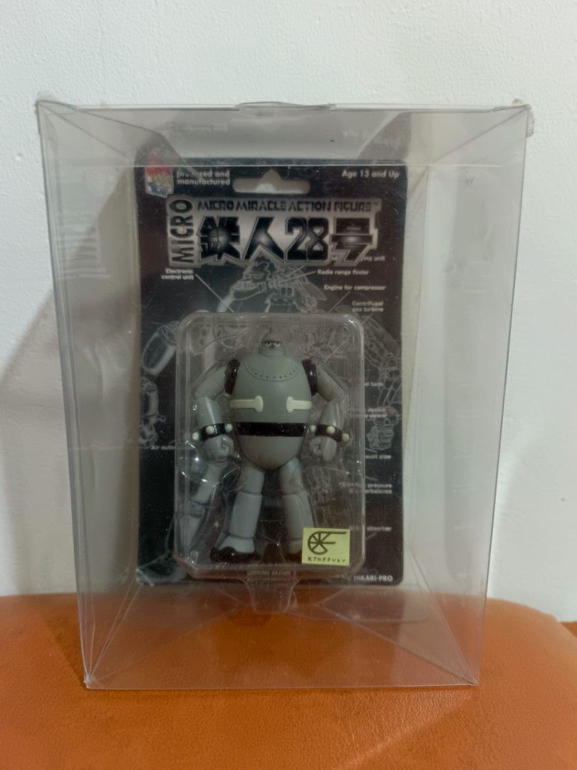 Micro Miracle Action Figure Tetsujin 28 (Category: Figurines & Statues) located in Muntinlupa City. Submitted by kencasia (Listing ID 1457770140, Image 2). Description: - Micro Miracle Action Figure of Tetsujin 28 - Features electronic control unit, radio range finder, and engine for compressor - Includes centrifugal gas turbine - Comes in original packaging with a clear protective case - Perfect for collectors.
