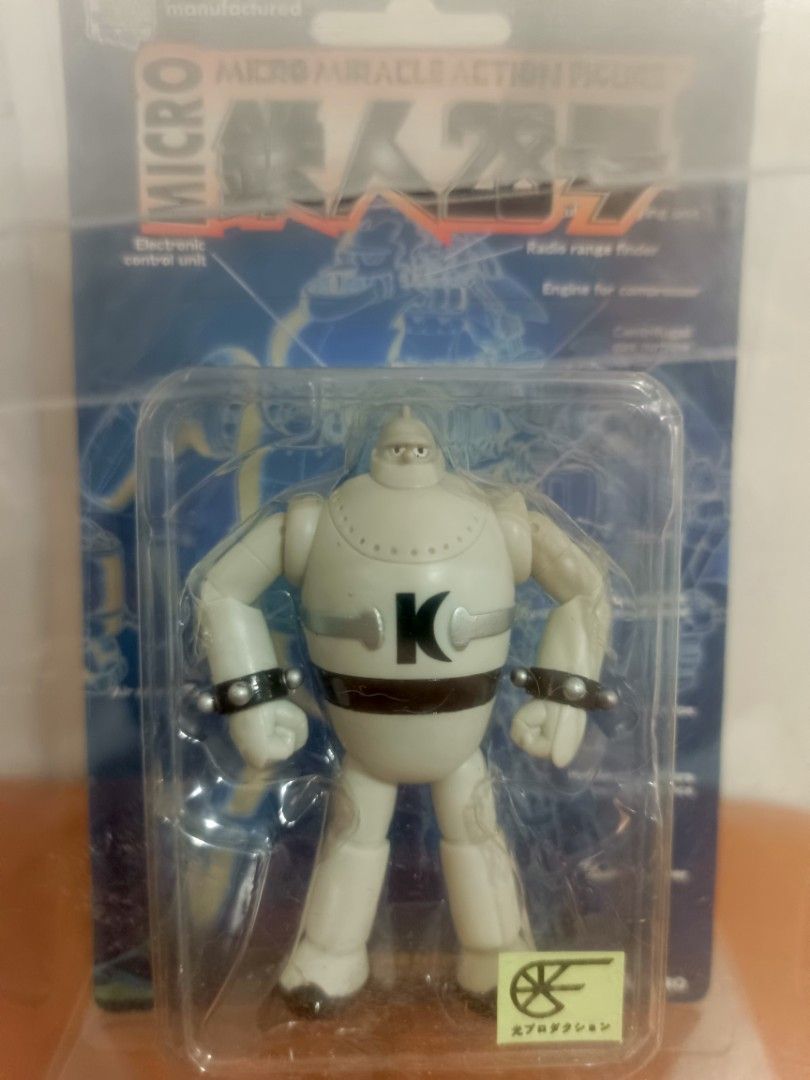 Micro Miracle Action Figure Tetsujin 28-go (Category: Figurines & Statues) located in Muntinlupa City. Submitted by kencasia (Listing ID 1457770445, Image 1). Description: - Micro Miracle Action Figure of Tetsujin 28-go - Features the iconic white robot with a black 'K' logo on its chest - Comes in its original packaging, showcasing classic series artwork - A must-have collectible for fans of vintage robots.