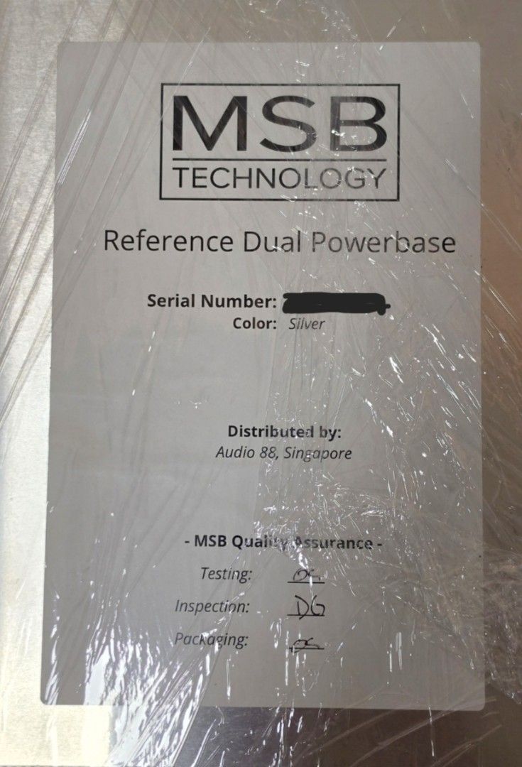MSB Reference DAC (Category: Other Audio Equipment) located in Singapore. Submitted by apman (Listing ID 1457773492, Image 2). Description: Local set MSB Reference DAC complete with flight case, receipt and full accessories from factory. This unit was purchased in Dec20 and undergo upgrade in between, it now has preamp output and Femto 33 clock. .