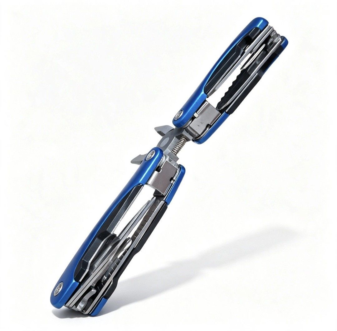 Multi-tool Pliers (Category: Home Improvement Tools & Accessories) located in Quezon City. Submitted by ana-chan (Listing ID 1457773628, Image 3). Description: Compact blue multi-tool with pliers, knife, and more. Folds small, includes a nylon pouch. Perfect for quick fixes and outdoor use. 2pcs avail.