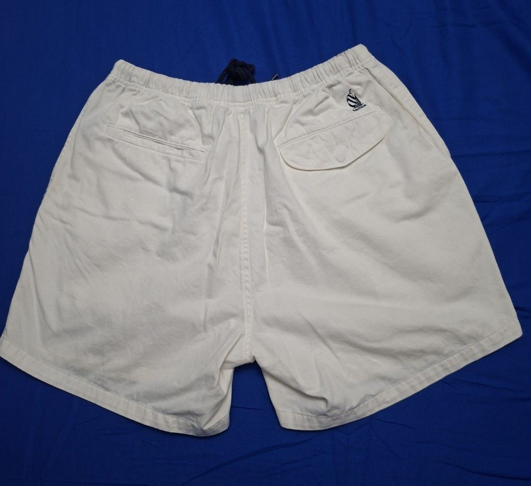 Nautica Deck Short (Category: Activewear) located in Antipolo. Submitted by d.tuazon (Listing ID 1457864383, Image 2). Description: This is a vintage off-white Nautica cotton elastic-waist shorts featuring a rear flapped pocket with the brand's classic logo embroidery.The exact retail price depends heavily on the production era and where you buy them: Vintage Resale Price: If these are a vintage 90s or early 2000s pair of cotton rigger/deck short