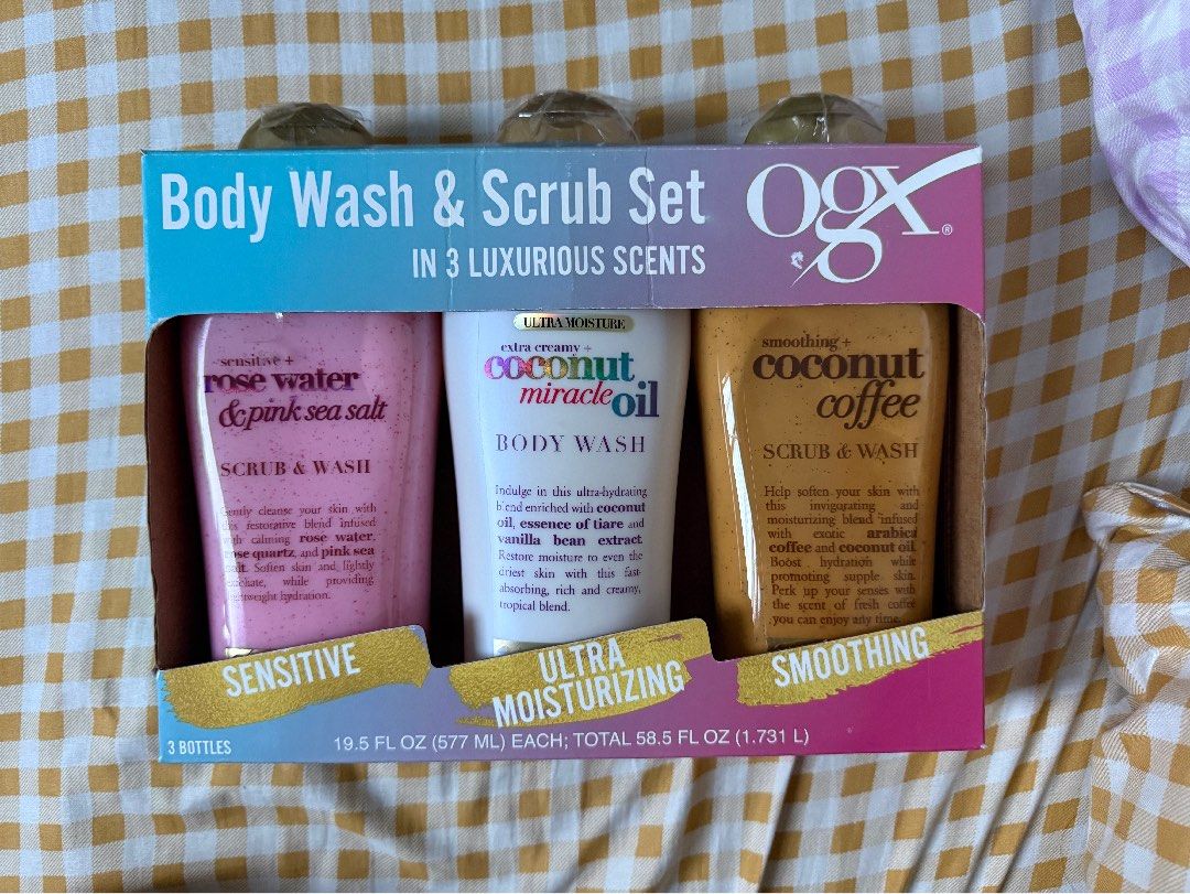 Ogx body wash & scrub (Category: Body Care) located in Davao. Submitted by jmcare (Listing ID 1457795276, Image 3). Description: 1300 EACH.