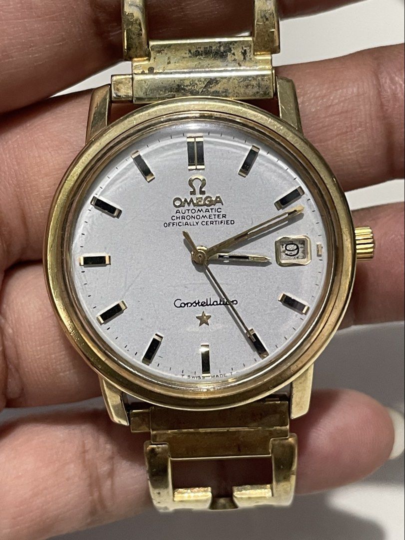 Omega Constellation (Category: Men's Watches) located in Taguig. Submitted by j_watches007 (Listing ID 1380312514, Image 2). Description: Authentic Secondhand ⌚ Vintage Used Watch Omega Constellation Automatic Swiss Made Redial 564 35mm Replacement Strap Buckle ' Watch Only ' DISCLAIMER: IT'S OLD WATCHES EXPECT OF SOME SCRATCHES/SIGNS OF USAGE & PLEASE MANAGE YOUR EXPECTATIONS. THANKYOU. PS' IF CAN'T RPLY. KINDLY DIRECTLY PM ME IN BLUE APP. WITH 