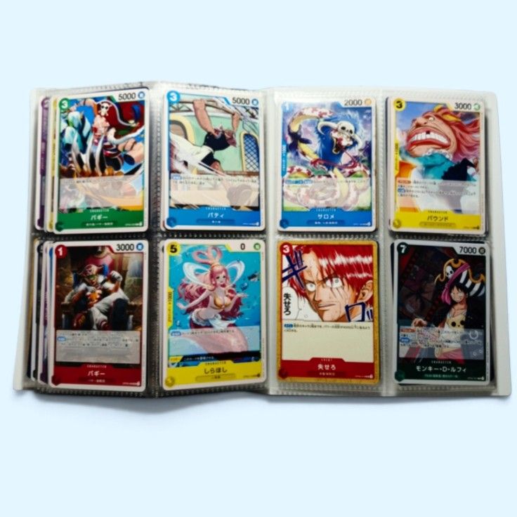 One Piece 112pcs Banda! Game Cards (Category: Raw Singles) located in Iloilo. Submitted by quistor (Listing ID 1457806381, Image 1). Description: Product Features: One Piece Bandai 112pcs w/ Binder Collectable Set Game Cards Color: as the picture shows Size: Standard Size Condition: Japan Surplus Toys, AUTHENTIC Bandai, selling as is. Package Content: 112pcs Notes: Due to the light and screen setting difference, the item's color may be slightly d