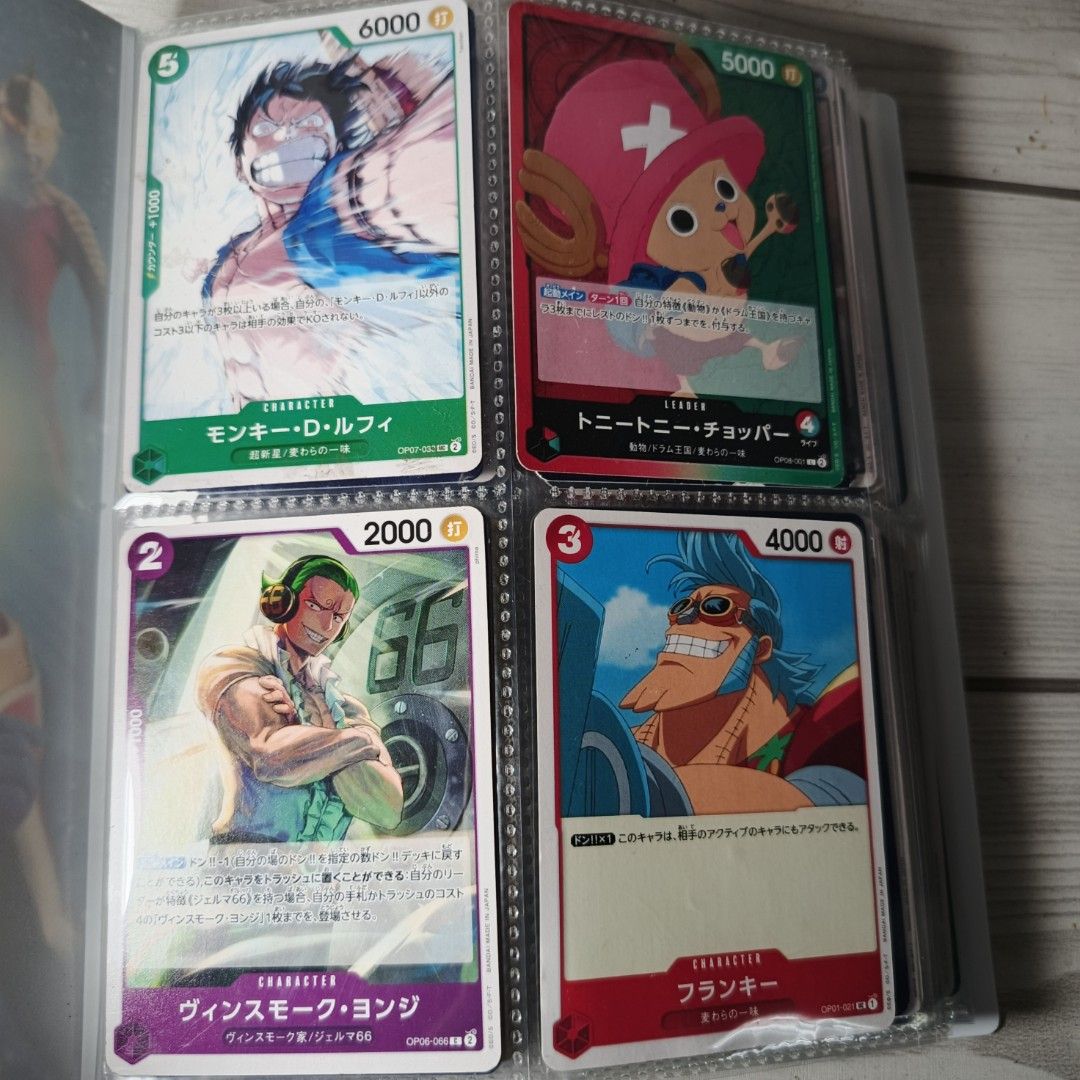 One Piece 112pcs Banda! Game Cards (Category: Raw Singles) located in Iloilo. Submitted by quistor (Listing ID 1457806381, Image 2). Description: Product Features: One Piece Bandai 112pcs w/ Binder Collectable Set Game Cards Color: as the picture shows Size: Standard Size Condition: Japan Surplus Toys, AUTHENTIC Bandai, selling as is. Package Content: 112pcs Notes: Due to the light and screen setting difference, the item's color may be slightly d