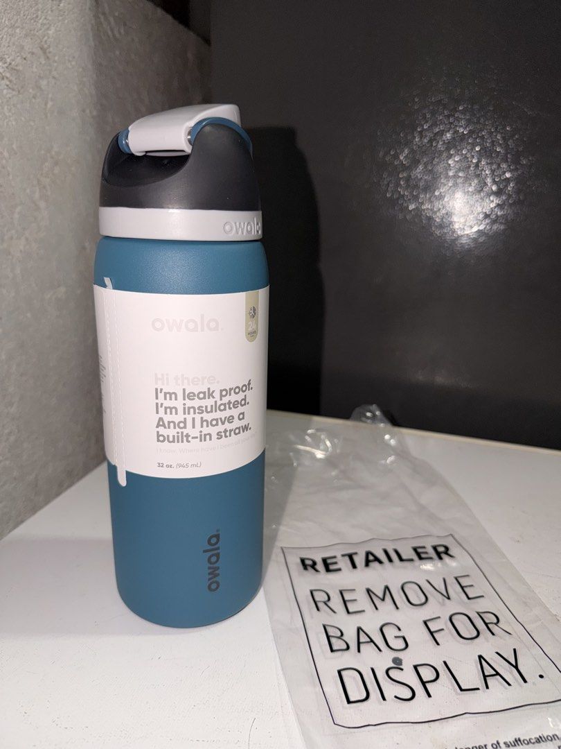 Owala Blue Oasis Freesip 32oz (Category: Water Bottles & Tumblers) located in Marikina City. Submitted by zhaaamcarts (Listing ID 1457774075, Image 1). Description: AUTHENTIC BRAND NEW Bought in US (Walmart) Guaranteed Authentic rfs: pasabuy extras (orig price $35).