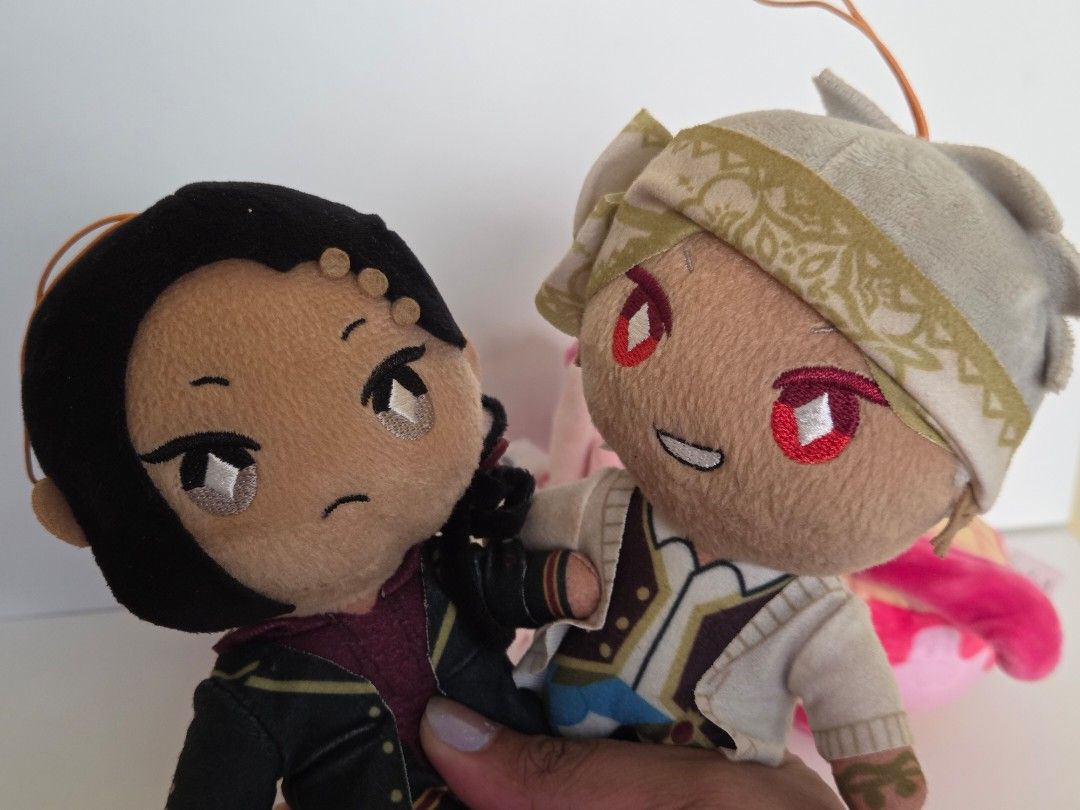 Plushie Pack [Twst Jamil and Kamil, Popmart] (Category: Plushies & Soft Toys) located in Manila. Submitted by gammacurry (Listing ID 1457845681, Image 2). Description: - Set of 4 unique plushies - Twisted Wonderland Plushies of Jamil and Kamil (authentic) - PopMart Roaming Series Plush Toy - Random Dog Plush.