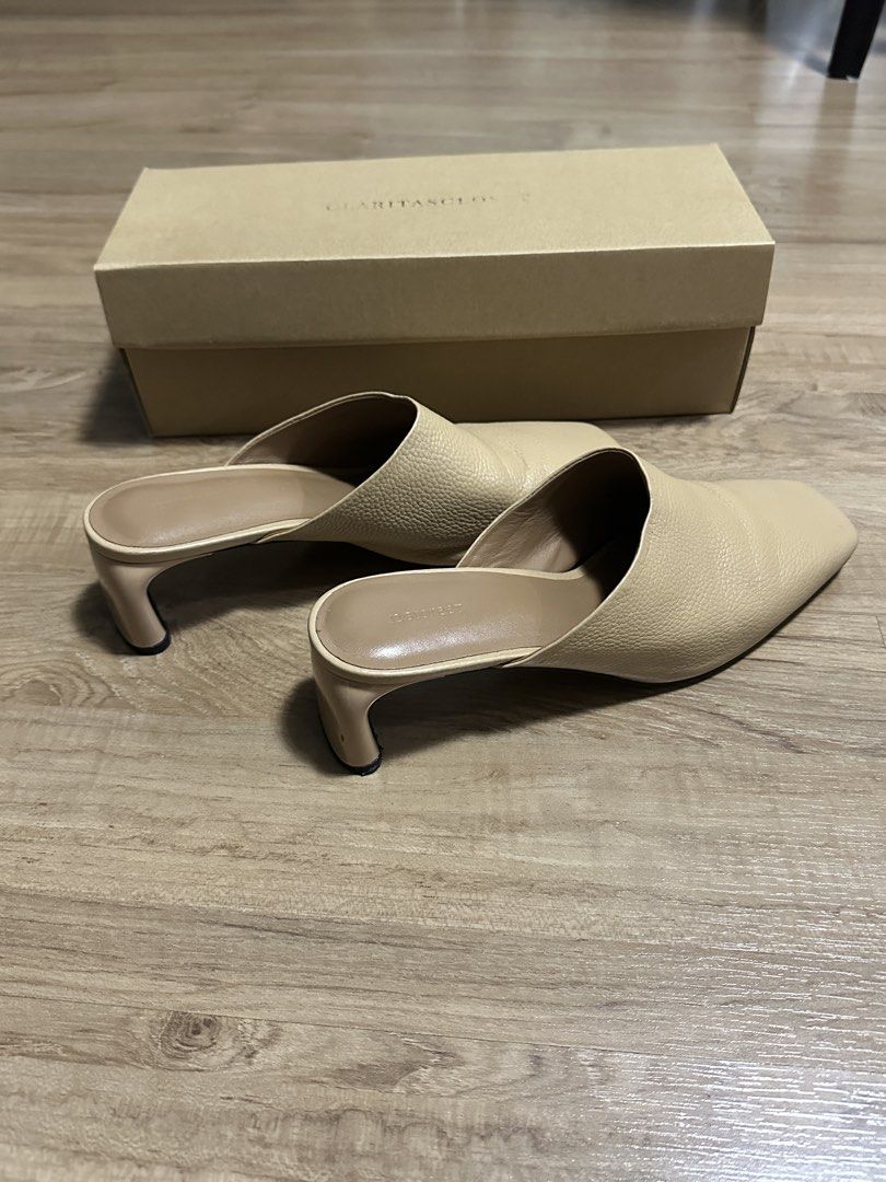 Genuine Leather Mules Heels (Category: Heels) located in Taguig. Submitted by declutterkweeen (Listing ID 1457810369, Image 3). Description: 12 Storeez Mules - real leather. 5cm heel height. Size 38. Only used once - bought from a IG story for 2700. Super chic! RFS: doen’t fit pala :( i thought it will fit, but I’m 24.5cm..
