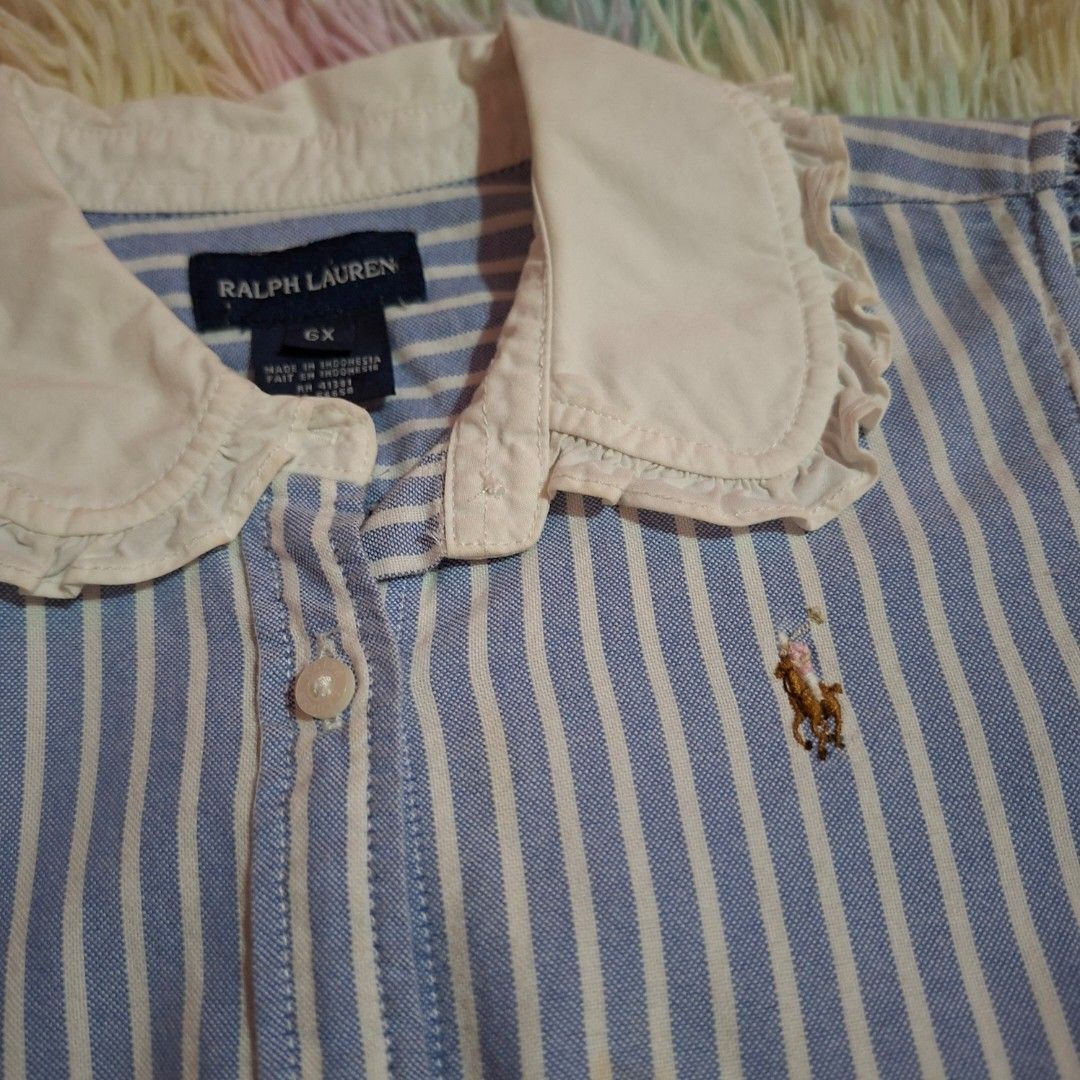 RL kids peter pan collar short sleeve top (Category: Babies & Kids Fashion) located in Las Pinas. Submitted by assortedkidzstuffs (Listing ID 1457831697, Image 3). Description: 6x on tag authentic like new.