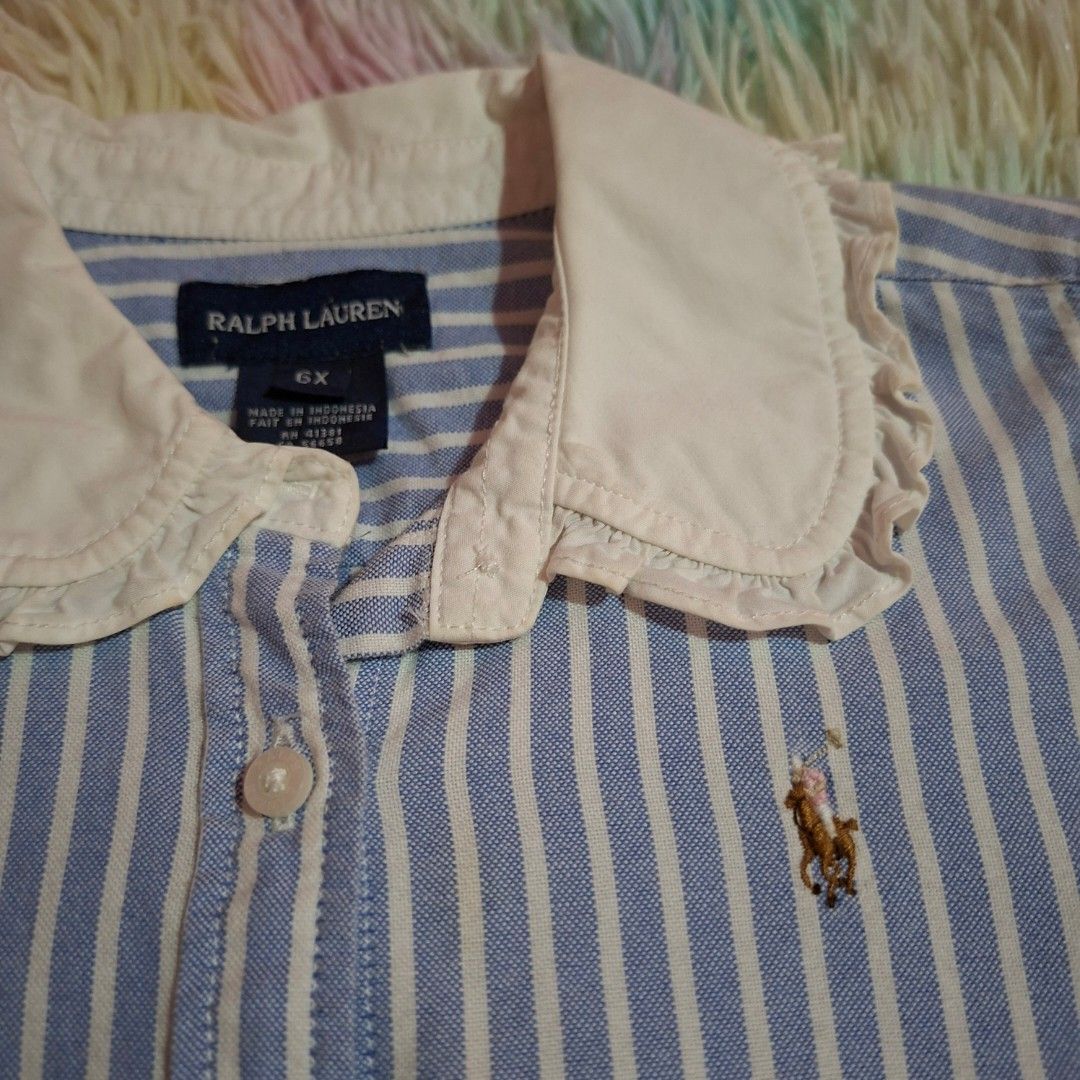 RL kids peter pan collar short sleeve top (Category: Babies & Kids Fashion) located in Las Pinas. Submitted by assortedkidzstuffs (Listing ID 1457831697, Image 2). Description: 6x on tag authentic like new.