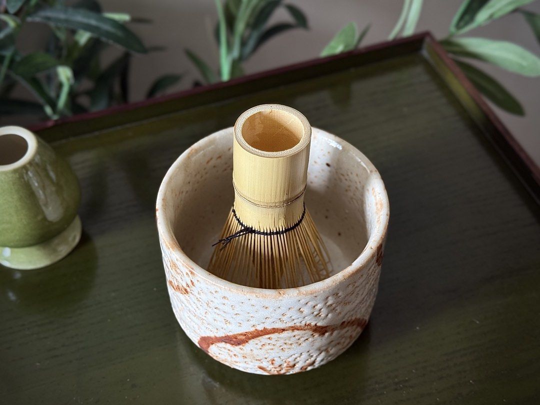 Rustic Shino-Style Chawan / Ceramic Matcha Bowl (Category: Coffee & Tea Tableware) located in Tarlac. Submitted by shopsushibaby (Listing ID 1457753083, Image 3). Description: - Heavy & sturdy, feels really high quality - No issues/chips - Chasen not included - Refer to photos for size - Location: Newport, Pasay City.