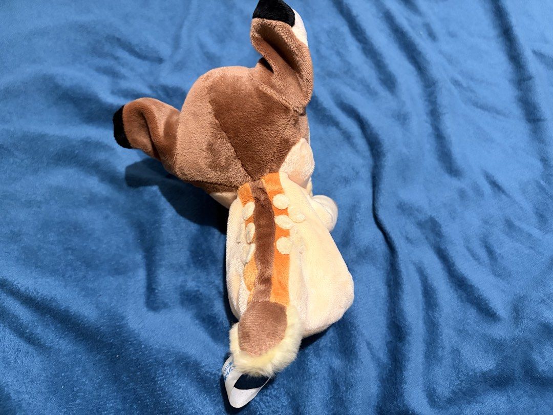 SEGA Beaded Bambi Plush Toy 2005 (Category: Plushies & Soft Toys) located in Balayan. Submitted by tacortz (Listing ID 1457837420, Image 2). Description: - Cute Bambi plush toy from SEGA - Soft and cuddly - 20 cm tall - Original tag attached - Ideal for Disney fans and collectors.