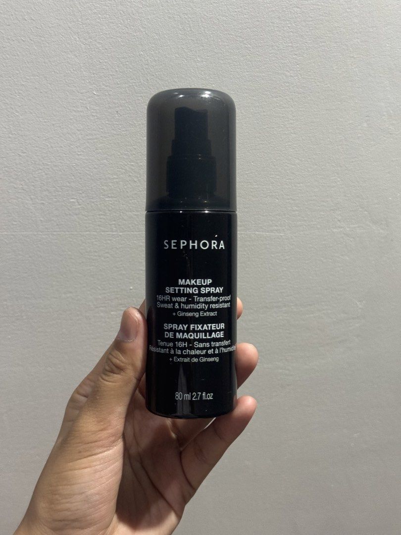 Sephora Makeup Setting Spray 80ml (Category: Makeup) located in Manila. Submitted by aly_147 (Listing ID 1457802434, Image 1). Description: - Sephora Makeup Setting Spray (80ml) - Guarantees 16-hour makeup wear - Transfer-proof formula - Sweat and humidity resistant - Enriched with ginseng extract - Locks your makeup in place all day long - 95% left.