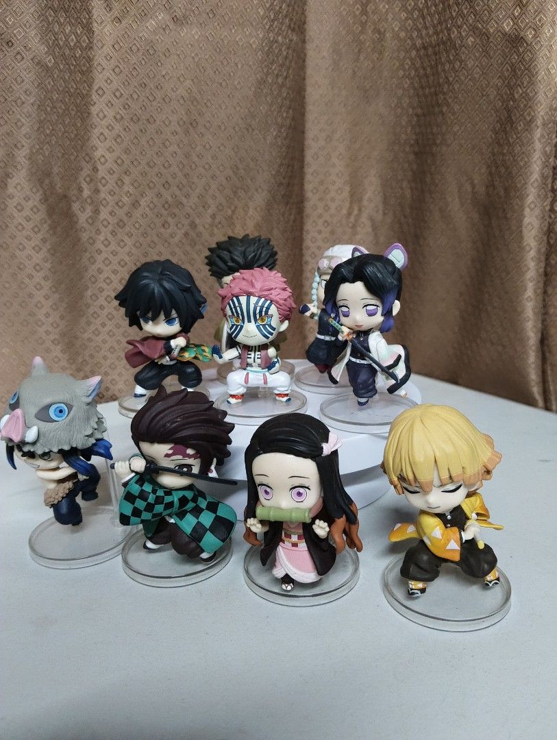 [SET] DEMON SLAYER, BANDAI CHIBI MASTERS (Category: Figurines & Statues) located in Manila. Submitted by dahdaaa (Listing ID 1457845973, Image 3). Description: ↛ Condition: Loose only (9/10) ↛ [SET] Tanjiro, Nezuko, Zenitsu & Inosuke - 1000 ↛ [SET] Giyu, Kanao, Tengen & Gyomei - 1100 ↛ Akaza - 200 ↛ can provide any proofs ↛ MOP: Cash/Gcash ↛ MOD: LBC, Lalamove, J&T or Pick up ↛ MEET UP: SM Sta.Mesa/Quiapo Church/Savemore Nagtahan/Vicente Cruz, Es