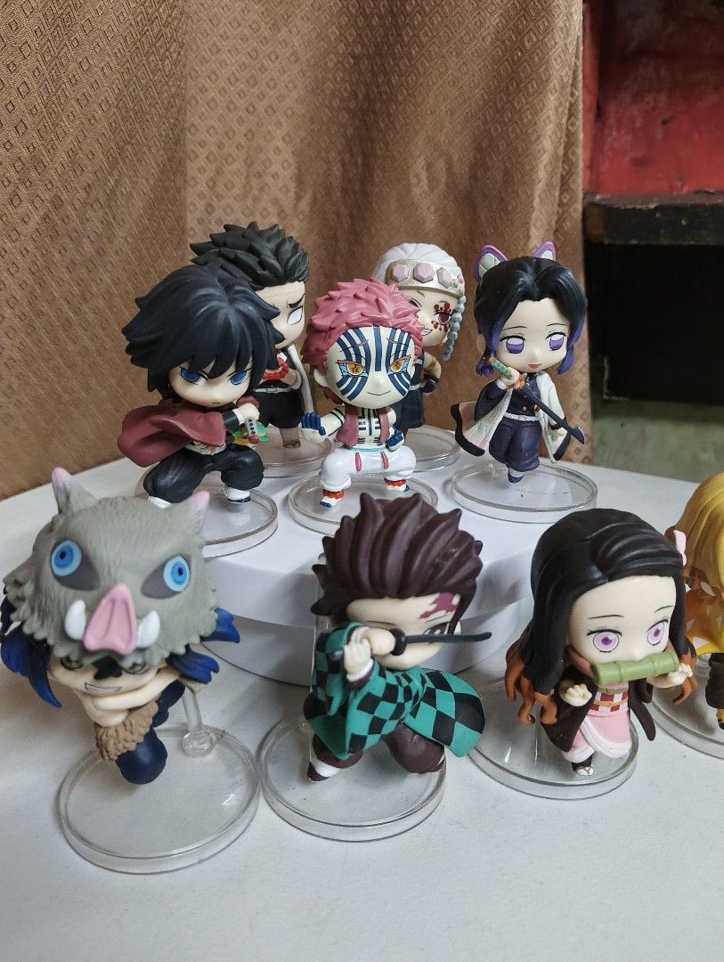 [SET] DEMON SLAYER, BANDAI CHIBI MASTERS (Category: Figurines & Statues) located in Manila. Submitted by dahdaaa (Listing ID 1457845973, Image 2). Description: ↛ Condition: Loose only (9/10) ↛ [SET] Tanjiro, Nezuko, Zenitsu & Inosuke - 1000 ↛ [SET] Giyu, Kanao, Tengen & Gyomei - 1100 ↛ Akaza - 200 ↛ can provide any proofs ↛ MOP: Cash/Gcash ↛ MOD: LBC, Lalamove, J&T or Pick up ↛ MEET UP: SM Sta.Mesa/Quiapo Church/Savemore Nagtahan/Vicente Cruz, Es