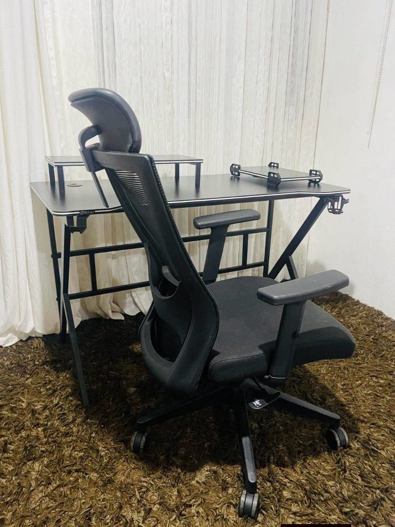 Set of study Table (Category: Tables & Sets) located in Meycauayan. Submitted by marygracecasimiro (Listing ID 1457760963, Image 2). Description: From Korea Set of Study Table with leanback chair Table Size: L47.5 x 24 x H29 inches Get this for only 12k ♥️.