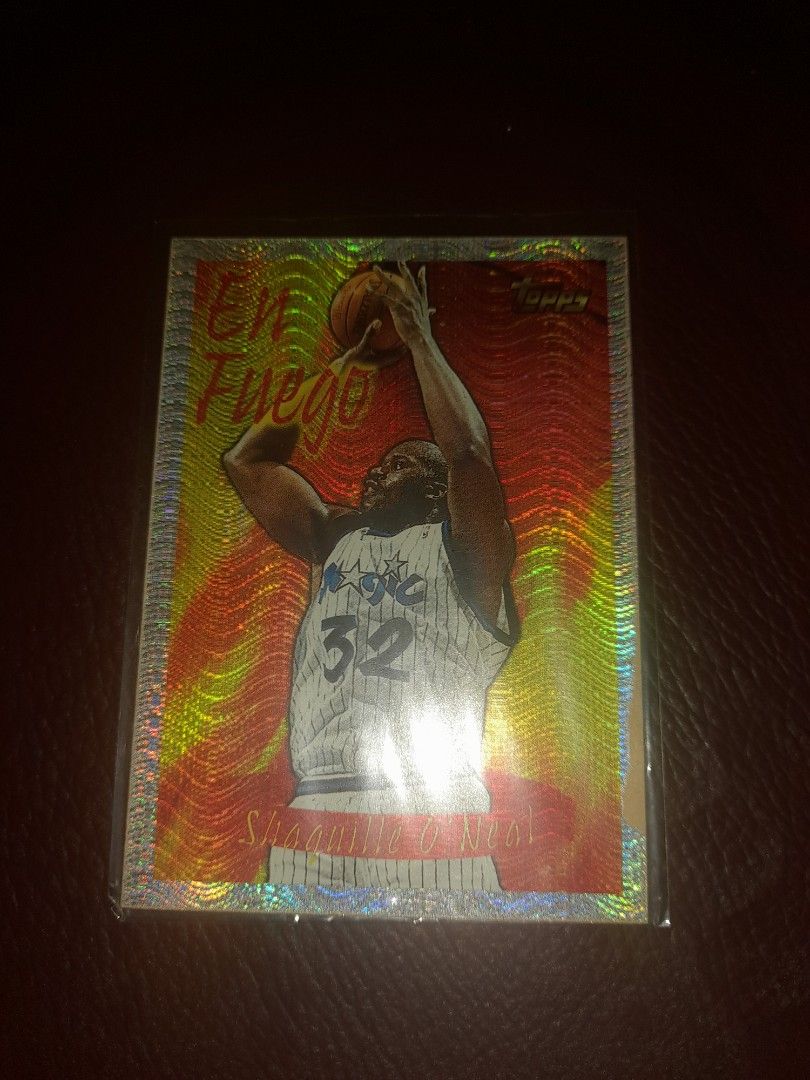 Shaq cards 3 pcs (Category: Raw Singles) located in Antipolo. Submitted by natnicmarf (Listing ID 1457778947, Image 2). Description: wyswyg en fuego has damage. pls see pic spotlight has yellowing meetuo CASH ON DELIVERY LRT2, MRT.