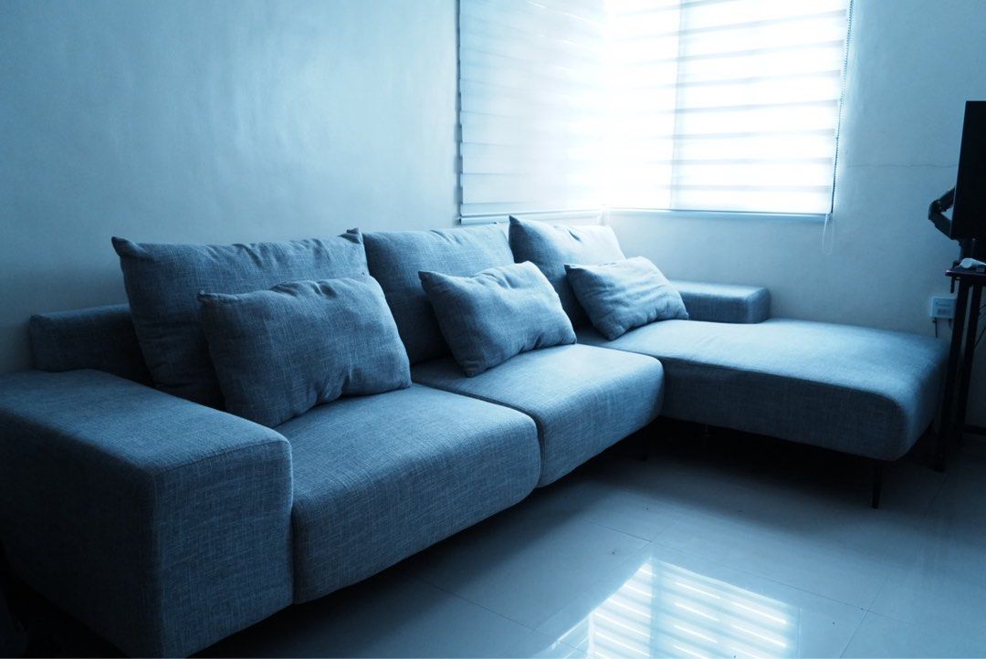 Sofa L Type (Category: Sofas) located in Del Monte. Submitted by djichiro (Listing ID 1457710413, Image 1). Description: FOR SALE: - Seville Sectorial Sofa from Our Home - Super comfortable and huge. - Bought it at SM Our Home for 43k. Selling it for 30k firm. Transportation is on buyer’s expense. RFS: Meron nang new sofa sa new house..