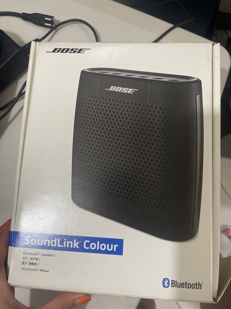 SoundLink Color Bluetooth Speaker (1st Generation). (Category: Soundbars, Speakers & Amplifiers) located in Manila. Submitted by k4beauty (Listing ID 1457812827, Image 3). Description: This is the original 1st Generation model rather than the SoundLink Color II. You can verify this by checking the top control panel: the original model features a hard plastic body with distinct individual, oval control buttons and a specialized “AUX” button on the