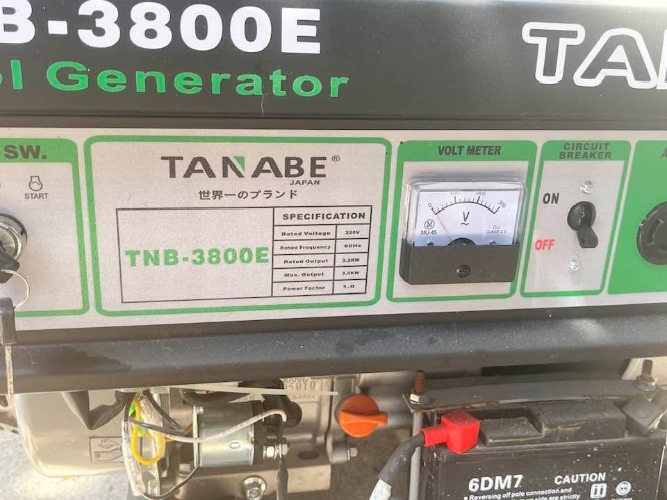 TANABE 3.5 KW generator set (Category: Construction Tools & Equipment) located in Bacoor. Submitted by urkhjyblbna (Listing ID 1457739943, Image 3). Description: FOR SALE TANABE 3.5 KW generator set originally bought for 18k (october 2025) selling price 15k pwedeng gamitan ng basic household appliances (washing, ref, tv, ilaw, fan) RFS: need funds Location: Bacoor, Cavite.