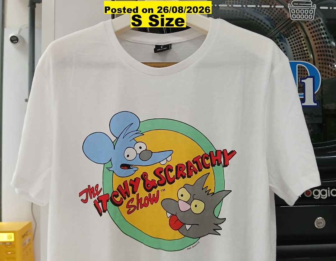 The Simpsons 男裝短袖 Tee （分類：T-shirt、恤衫、有領衫）位於 Hong Kong。 由 forealleekokhin 提交（商品編號 1457756479，圖片 1）。簡介： 全新未穿過, Size: S , 尺寸見第7張附圖。No Bargain Homantin MTR or SF Express Collect Payment(*No Alternatives Please) 港鐵何文田站或順豐到付(*其他方法免問)。 (Posted on 26th Aug 2026)。