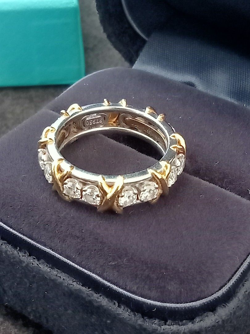 Tiffany & Co. Ring (Category: Rings) located in Paranaque City. Submitted by jakes.bodega (Listing ID 1457870994, Image 3). Description: SCHLUMBERGER 16 STONE PT950 Platinum gold and diamonds classic x band ring if you are looking for an engagement ring or a gift look no further, this is a classic. SIZE 5 NEGOTIABLE we can discuss, details etc. or TRADE / SWAP preferably Watch e.g. Tudor, Sinn, tag Heuer, omega.