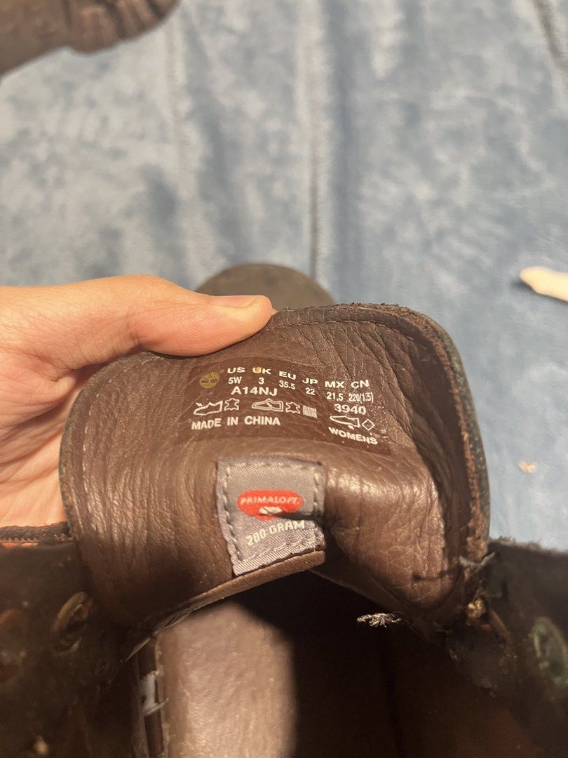 timberland boots s35 (Category: Boots) located in Paete. Submitted by jeiyaa_ (Listing ID 1457792895, Image 3). Description: need clean s 35 for women’s size mod:jnt mop:gcash.