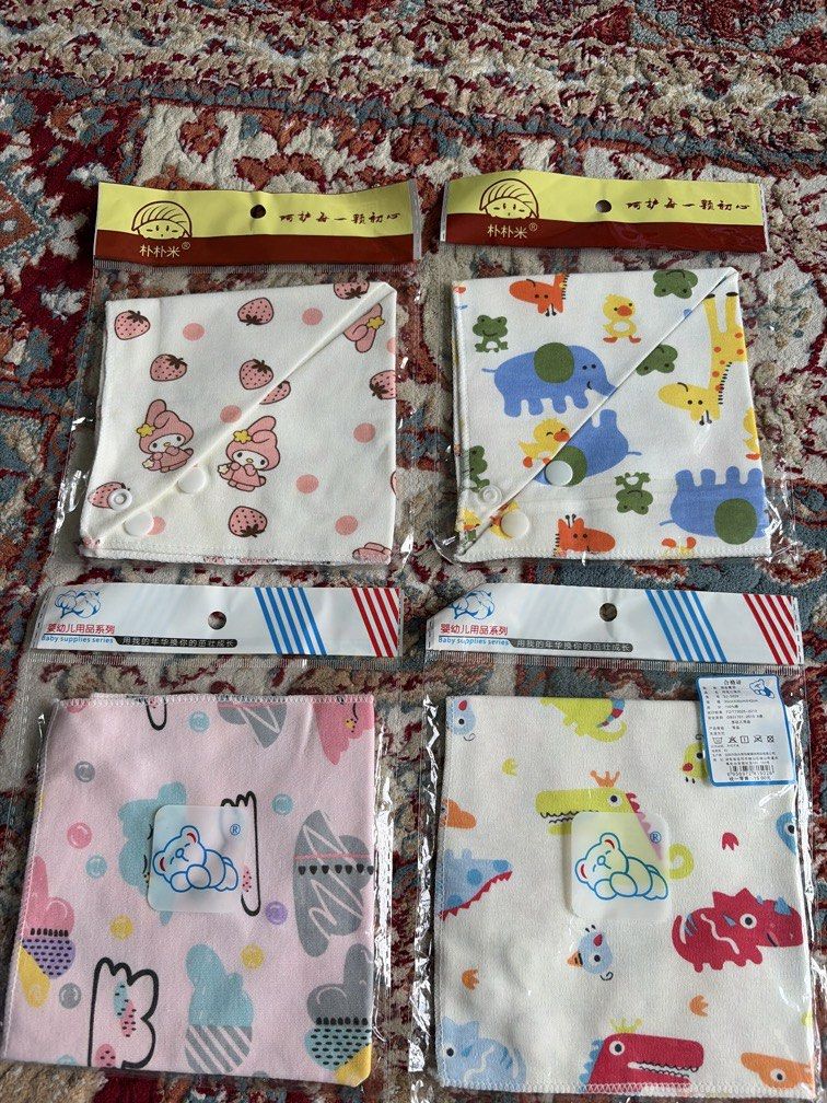 Triangular Bib (Category: Babies & Kids Fashion) located in Singapore. Submitted by allthatiown (Listing ID 1457726768, Image 1). Description: BN. Unisex design. Include normal mail for 2 or more bibs. I have 2 sets for each design. 2 for $6 Take 4 for $10.