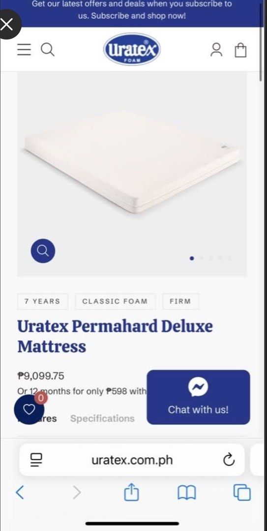 Uratex Queen Size Mattress (Category: Bed Frames & Mattresses) located in Quezon City. Submitted by krtstn (Listing ID 1457804885, Image 3). Description: - Uratex Permahard Deluxe Mattress - Firm for excellent back support - Approximate Size: 76 inches (L) x 36 inches (W) x 6 inches (H) - Sold as is.