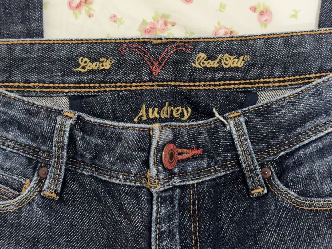 Vintage Low Rise Levi Red Tab Audrey Jeans (Category: Coats, Jackets and Outerwear) located in Paranaque City. Submitted by monduffcloset (Listing ID 1457890421, Image 2). Description: • Worn only a few times • W 27 // fits small to medium • rfs: decluttering TAGS ♡♡♡ Levis Vintage Bootcut Low Waisted 2000s y2k Japan Style jfashion kfashion Grunge Emo Biker Chic punk Dark Wash archive denim style altgirl rockstar indie indiesleaze.