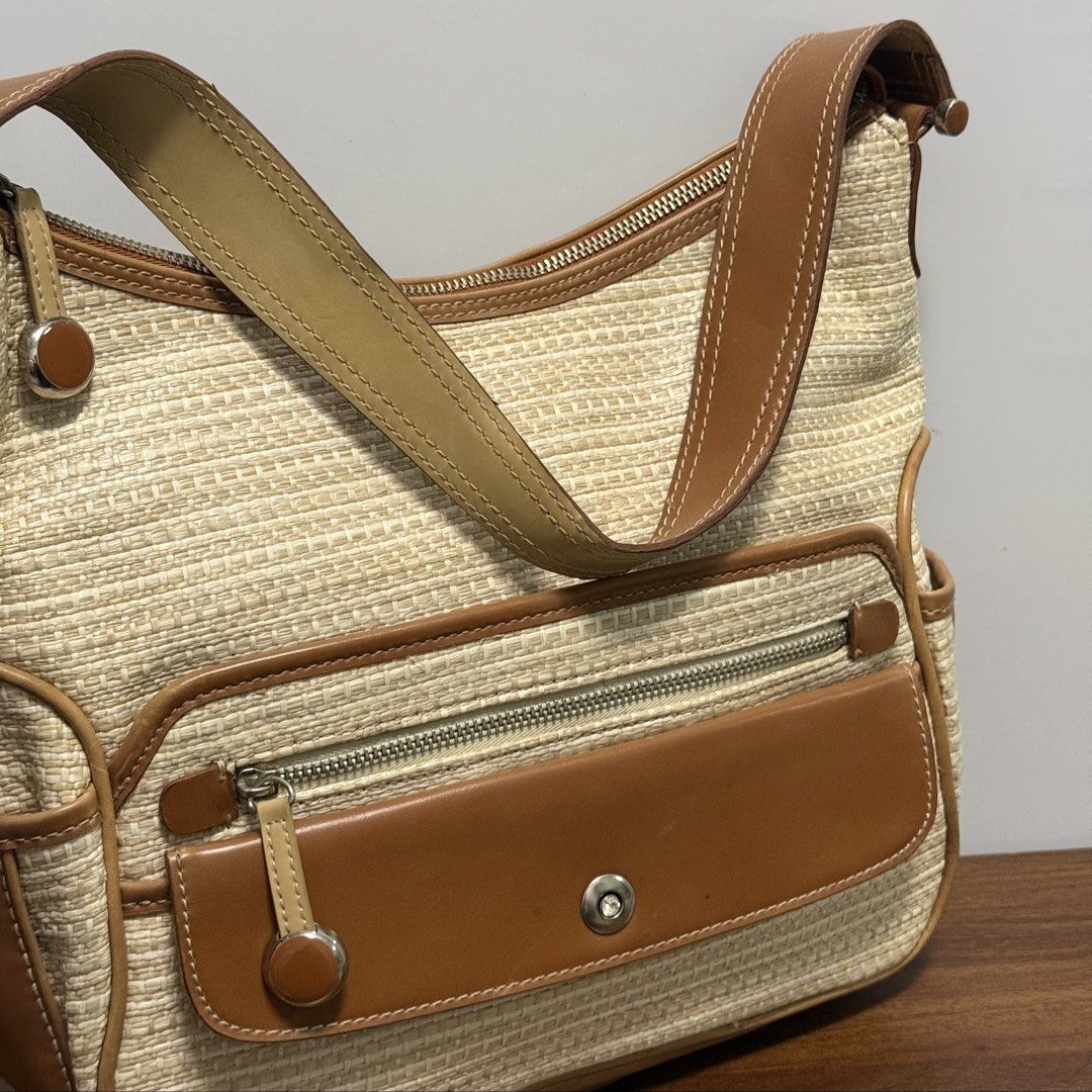 Vintage Straw and Leather Hobo Bag (Category: Shoulder Bags) located in Baliuag. Submitted by from.linea (Listing ID 1457783741, Image 2). Description: Vintage Straw and Leather Hobo Bag Price: ₱1000 Brand: Liz Claiborne RFS: Decluttering (personal preloved bags, not bought from ukay) Location: Baliuag, Bulacan Pickup/Meet-up: Around Baliuag Delivery Options: SPX | Lalamove (Delivery fee will be shouldered by the buyer) Additional Notes: Feel fre