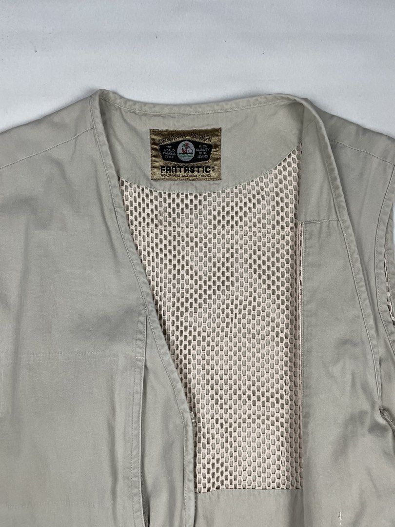 VTG Fantastic Multipocket Ves (Category: Vests) located in Puerto Princesa. Submitted by palawan.swagdealer (Listing ID 1457803490, Image 3). Description: Vintage Fantastic Multipocket Vest Width: 23" Length: 26" 9/10 color rate Good condition - Rust stains on back.