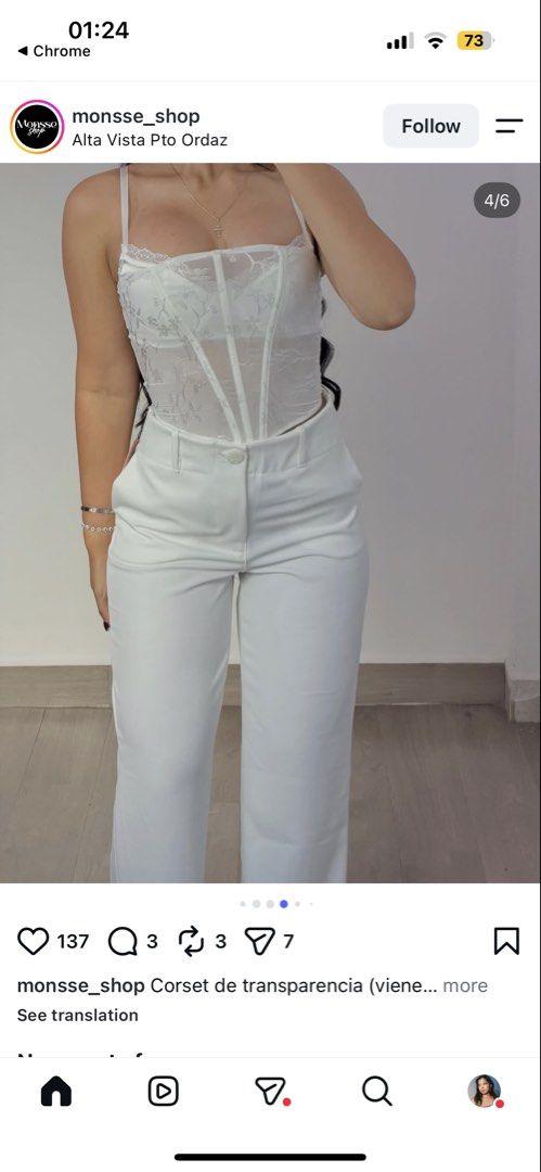 White Fox Lace Corset Top (Category: Sleeveless) located in Zamboanga. Submitted by thriftie.zam (Listing ID 1457881605, Image 2). Description: - BRANDE NEW, NEVER WORN SO NO PERSONAL WW - Provided ww is not mine - Flaw: stain + color transfer on the INSIDE OF THE BRA CLOSURE AT THE BACK. NOT SEEN ON THE LACE. NOT NOTICEABLE. PHOTO PROVIDED AT THE LAST SLIDE Bust: 32-34 Waist: 25-29 ‼️ONLY OFFER ID SURE BUYER PLEASE DETAILS PROVIDED. Please basah