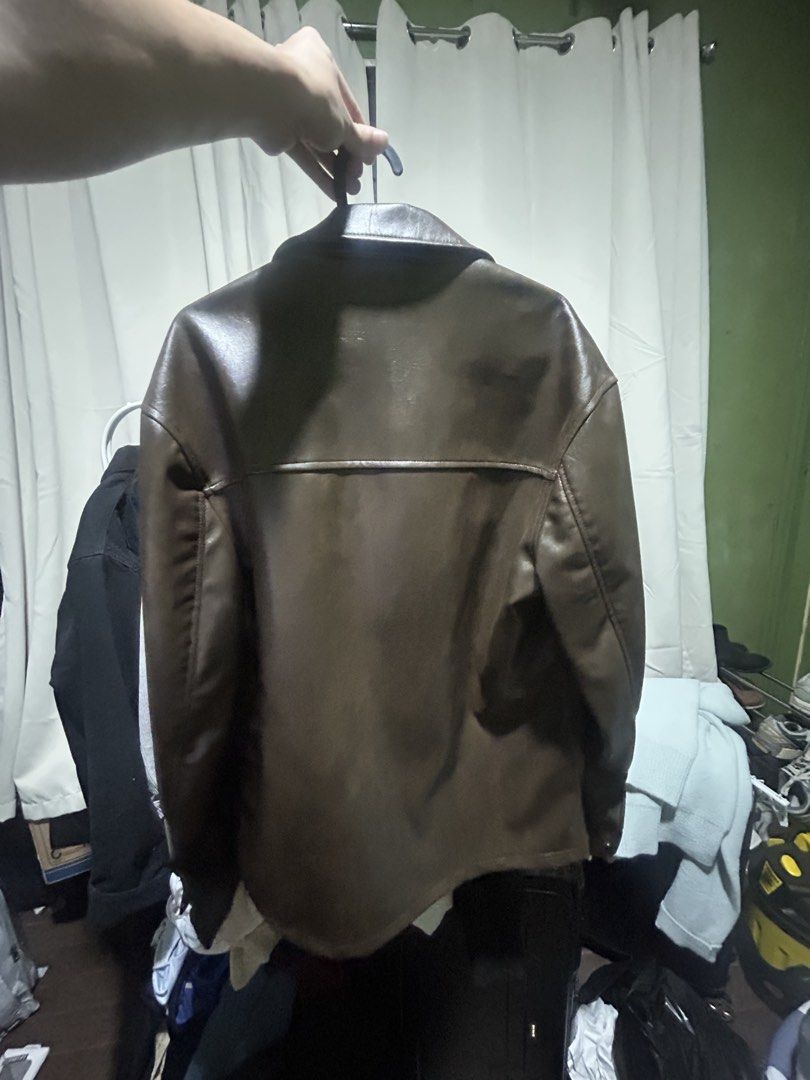Zara faux leather jacket (Category: Coats, Jackets and Outerwear) located in Quezon City. Submitted by dicgrayson (Listing ID 1457865863, Image 2). Description: Zara leather jacket.