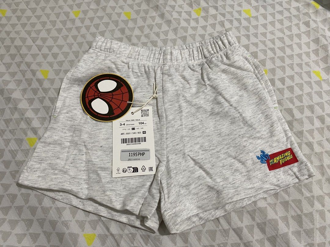 Zara Marvel Spiderman Shorts (Category: Babies & Kids Fashion) located in Batangas. Submitted by decluttery0908 (Listing ID 1457854522, Image 1). Description: TO SAVE TIME and REPETITION, inquiries covered by this listing will go UNANSWERED. PLEASE READ THE DESCRIPTION BEFORE ASKING. Make reading a habit. ZARA Shorts Size: 3-4y Brand new. Never worn. This is part of a set, selling the shorts only coz usually runs small ang shorts ni zara pag tern