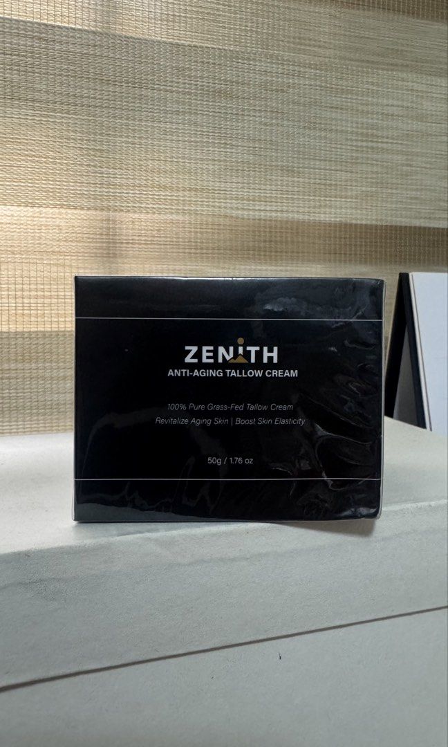 ZENITH Anti-Aging Tallow Cream 50g (Category: Face Care) located in Bacoor. Submitted by _ibyangf (Listing ID 1457779715, Image 1). Description: - ZENITH Anti-Aging Tallow Cream - Made with 100% pure grass-fed tallow - Revitalizes aging skin and boosts elasticity - Lightweight, non-greasy texture - Absorbs fully into the skin - How to use: Apply to clean face and massage until absorbed - Storage: Keep in a cool, dry place away from direct sunligh