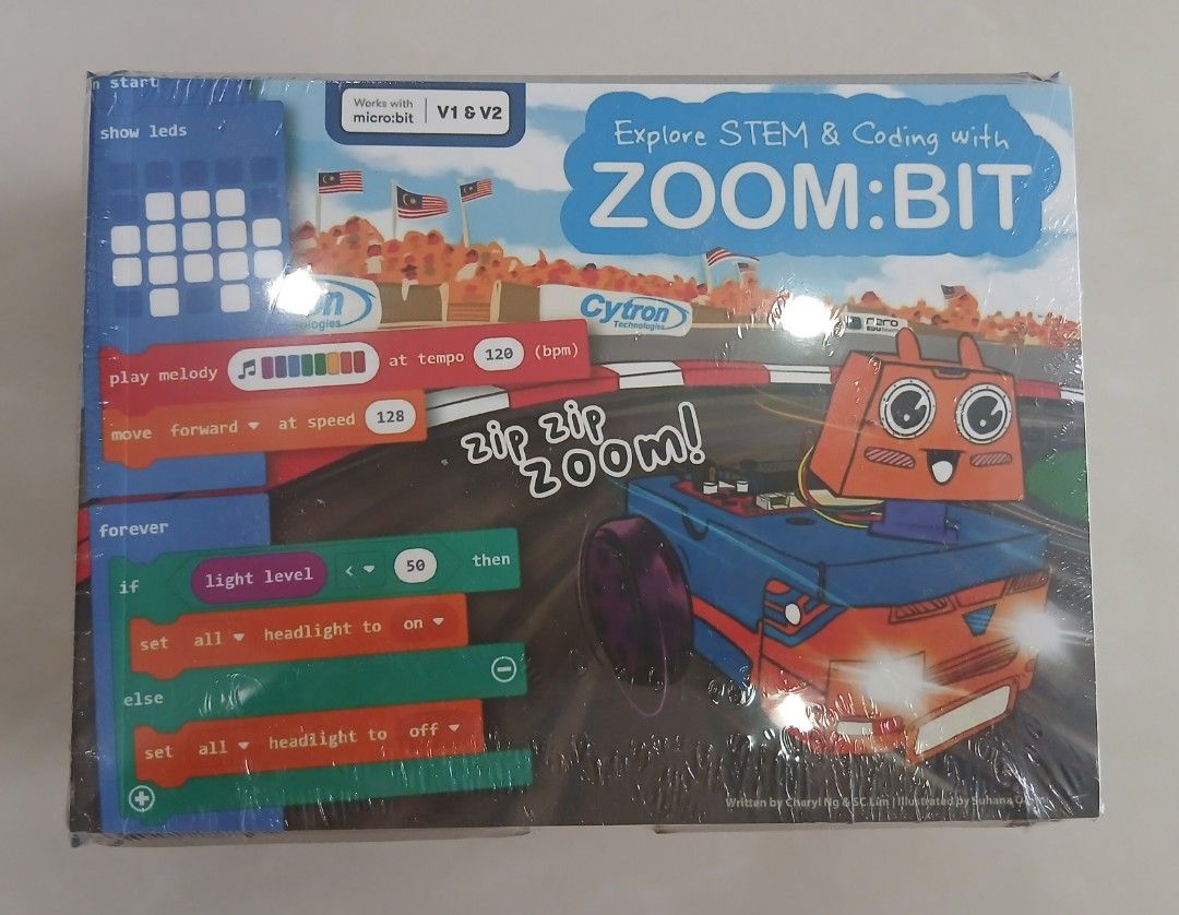 ZOOM:BIT STEM & Coding Kit (Category: Educational & Learning Toys) located in Singapore. Submitted by joyan75 (Listing ID 1457745353, Image 1). Description: ZOOM:BIT Robot Car Kit for micro:bit Original price: $58 Micro:bit included. Great for kids to learn about coding and STEM..