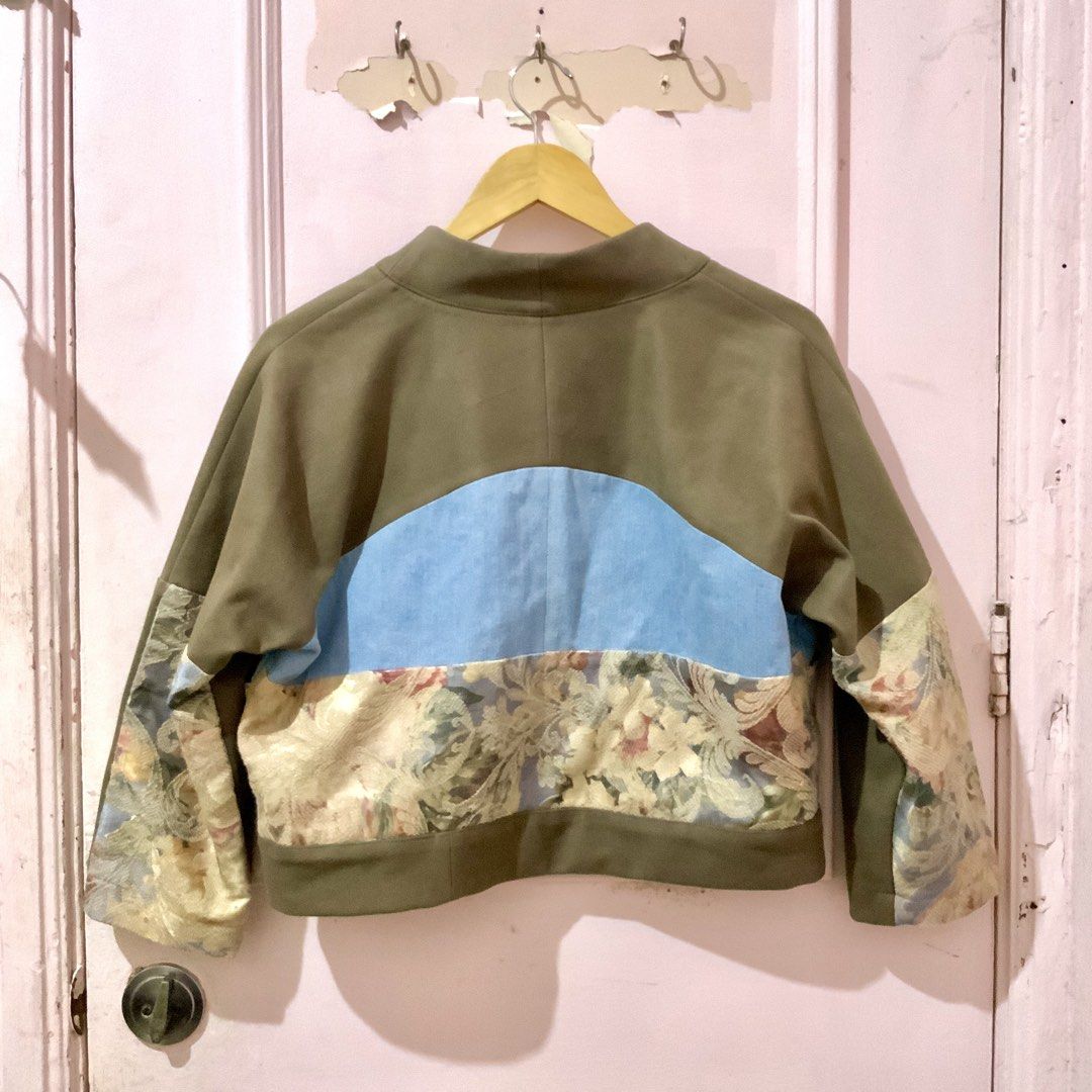✨2 for 1 sale✨ Patchwork Cropped Jacket (Category: Coats, Jackets and Outerwear) located in Quezon City. Submitted by fromororo (Listing ID 1457950901, Image 2). Description: - Cropped length - One size fits most - barely used i swear it just needs ironing.