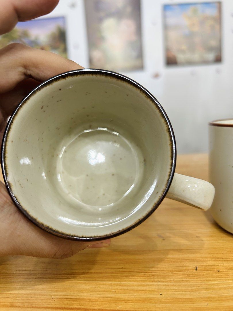 3 retro speckled ceramic mugs as a TAKE ALL (Category: Coffee & Tea Tableware) located in Bustos. Submitted by gthings.collectibles (Listing ID 1457978533, Image 3). Description: 3 retro speckled ceramic mugs as a TAKE ALL bundle! Perfect addition sa inyong collection or for everyday morning coffee vibes.🌟 Take all for ₱250 only !! HIGHLIGHTS:Seito Studio Line Japan: Isa sa mga mugs na ito ay may authentic retro backstamp from Seito Studio Line 
