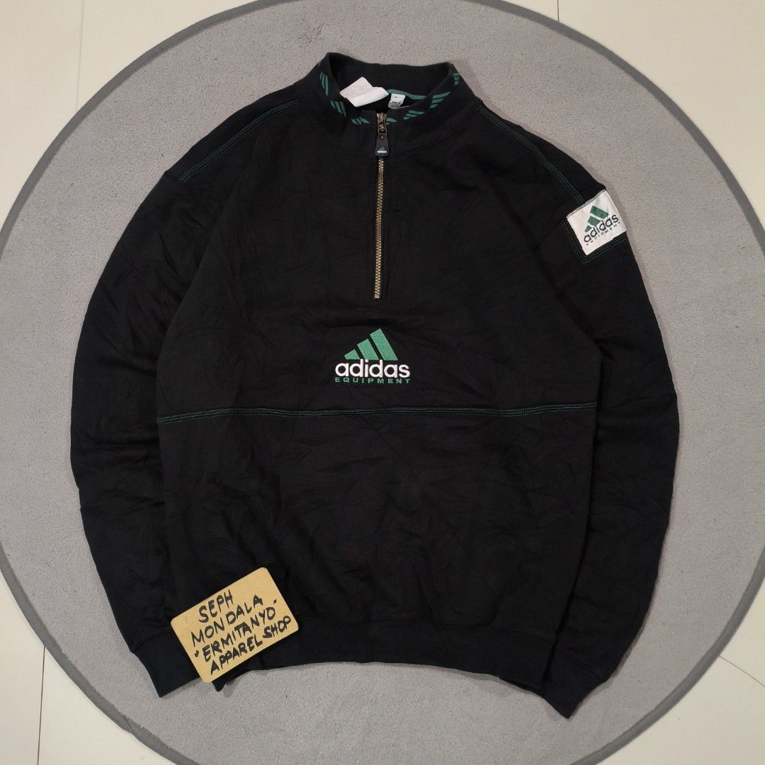 Adidas equipment half zip sweater (Category: Coats, Jackets and Outerwear) located in Calatrava. Submitted by ermitany0 (Listing ID 1458038387, Image 1). Description: Adidas equipment half zip Very good condition Size: Large Width x length: 23x27.5" Please check photos for more details ✅⬇️ Pm if interested 📩📩📩 Location: Negros Occidental.