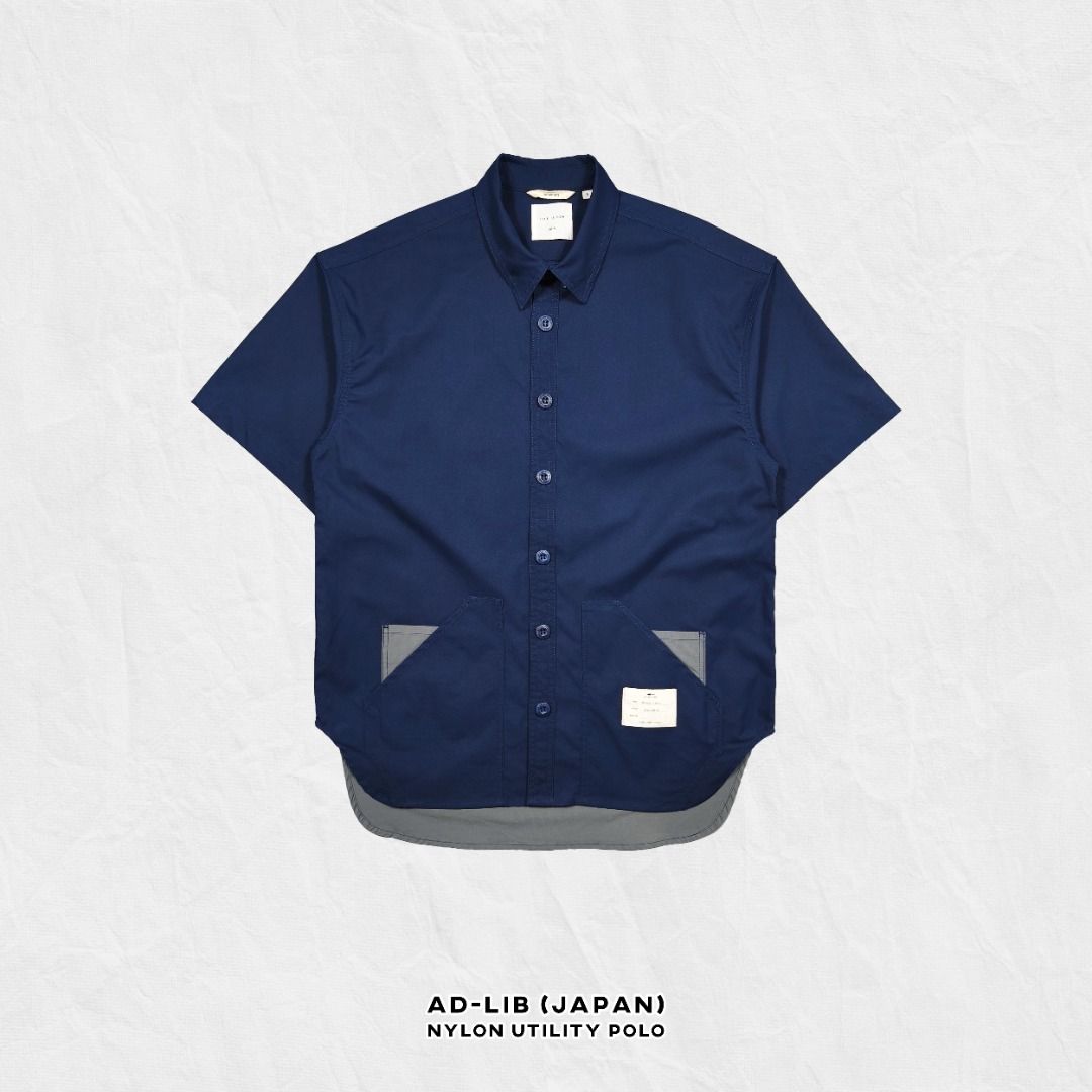 AD-LIB NYLON UTILITY POLO (Category: Tshirts & Polo Shirts ) located in Baguio. Submitted by curatedandselected (Listing ID 1457944199, Image 1). Description: Size: large to XL Dimes: 22W x 29L (front) & 31.5L (back) Condition: 9.5/10 Fabric: nylon.