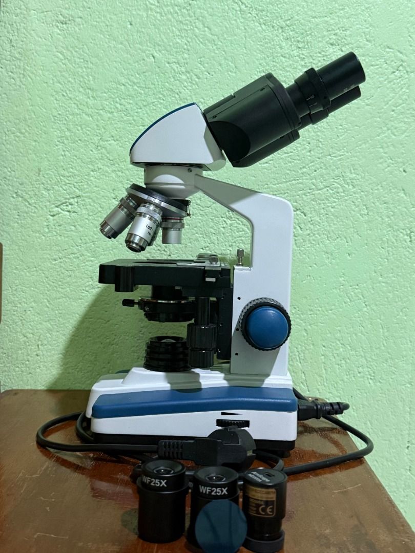 AmScope B120C-E3 Binocular Compound Microscope + 3MP USB Camera (Category: Medical Supplies & Tools) located in Caloocan City. Submitted by leifcelorico (Listing ID 1458064566, Image 3). Description: Selling my AmScope B120C-E3 microscope, bought in Q1 of 2024. Great for MedTech/Biology students, vets, or serious hobbyists. The unit is in good working condition, and the objectives are completely clear with no mold or fungus. Key Features & Inclus