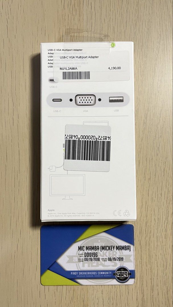 Apple USB-C to VGA Multi Adapter (Category: Computer Parts) located in Taguig. Submitted by micmamba24 (Listing ID 1457968452, Image 2). Description: FOR SALE ONLY (NO SWAP): BRAND NEW/SEALED WAY BELOW SRP ORIGINAL/AUTHENTIC/LEGIT COMES WITH PAPER BAG Apple USB-C to VGA Multi Adapter SRP: P4,190 My Price: P2,500 only Meetups: Makati or BGC, Taguig area PM, text, or call me for faster transactions Thank you and stay safe everyone! 😊.