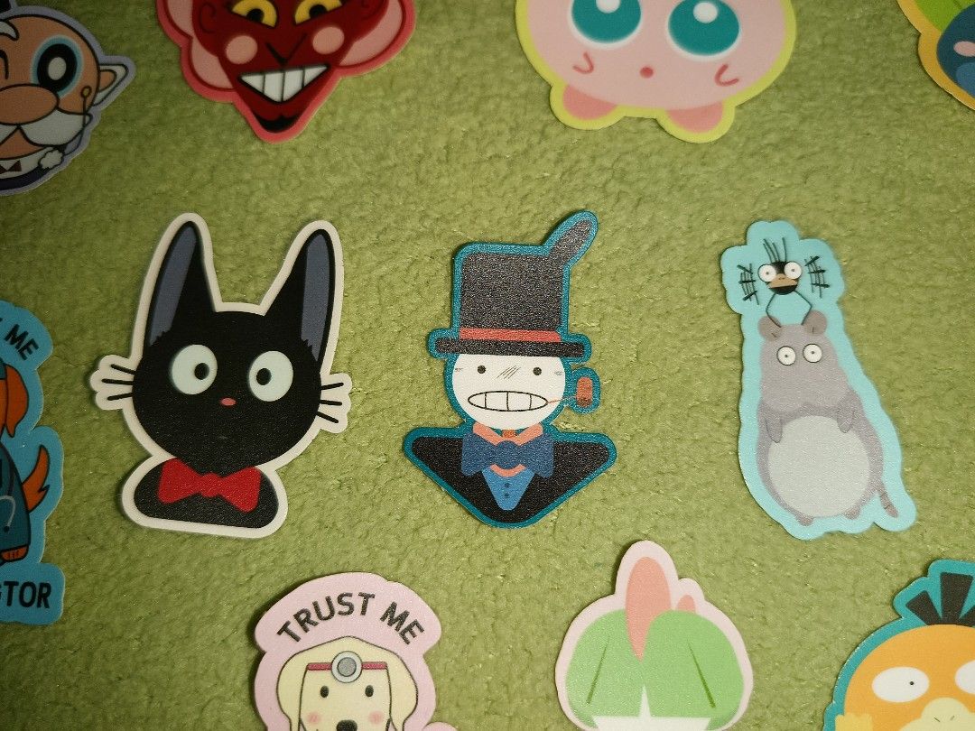 Assorted Stickers Anime, Characters, Cartoon (Category: Art & Prints) located in Pasig City. Submitted by sleepyfairy (Listing ID 1458050366, Image 2). Description: P15 each discount: 10 pcs for P100 Powerpuff Mayor Powerpuff Him Pokemon Jigglypuff Pokemon Oddish Pokemon Pikachu Pokemon Psyduck Pokemon Ralts Ghibli Jiji Ghibli Turnip Head Ghibli Spirited Away Dogtor blue Dogtor Pink Matte Vinyl Waterproof Sticker you can check other sticker listi