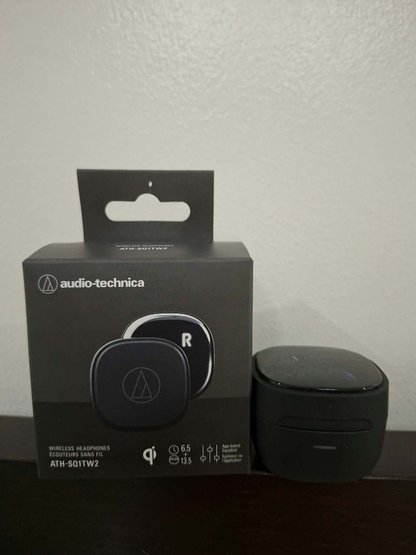 Audio-Technica ATH-SQ1TW2 Wireless Headphones (Category: Headphones & Headsets) located in Quezon City. Submitted by Alra888 (Listing ID 1457964440, Image 1). Description: - Audio-Technica ATH-SQ1TW2 Wireless Earbuds - Includes Charging Case - App-based Equalizer for Custom Sound - 6.5 Hours Battery Life (Earbuds) - 13.5 Hours Additional Battery Life (Charging Case) - Ideal for Everyday Listening - Authentic .